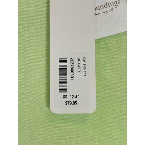 Soft Surroundings Lime Green Ruffle Blouse Summer Tencel Lyocell Sz XS 2-4 NEW - Picture 4 of 7